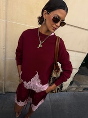 Never Fully Dressed Red Lace Knit Copenhagen Jumper - Image 1 of 4