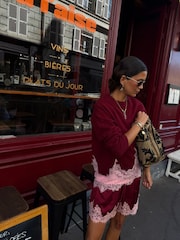 Never Fully Dressed Red Lace Knit Copenhagen Jumper - Image 2 of 4