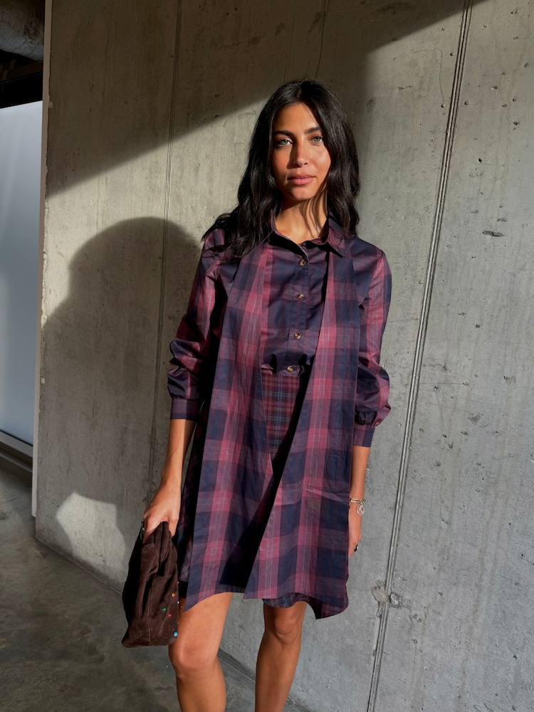 Never Fully Dressed Red Check Pussy Bow Shirt - Image 2 of 5