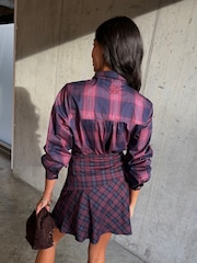 Never Fully Dressed Red Check Pussy Bow Shirt - Image 4 of 5