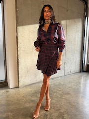 Never Fully Dressed Red Check Pussy Bow Shirt - Image 5 of 5