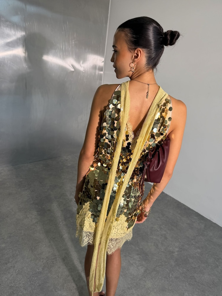 Buy Never Fully Dressed Gold Sequin Mini Maeva Skirt from Next Canada