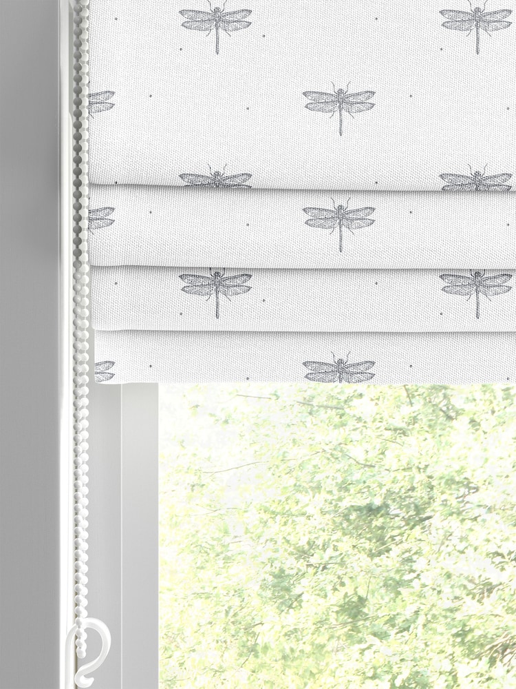 Sara Miller White 100% Cotton Dragonfly Made to Measure Roman Blind - Image 2 of 6