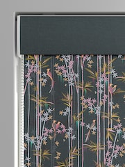 Sara Miller Dark Green 100% Cotton Linear Made to Measure Roman Blind - Image 3 of 5
