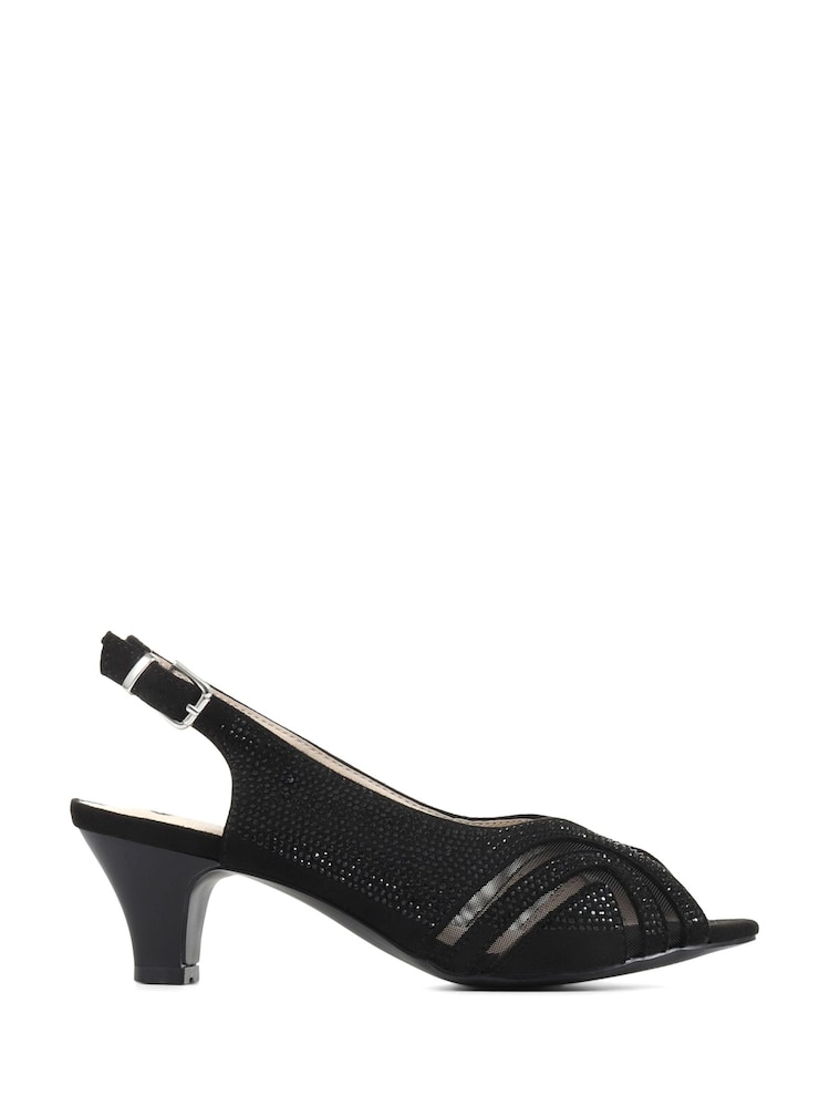 Pavers Black Pavers Black Slingback Evening Heels - Image 1 of 5