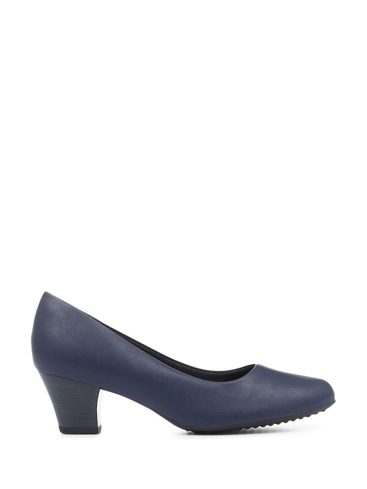 Pavers Navy Blue Heeled Court Shoes - Image 1 of 5
