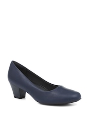 Pavers Navy Blue Heeled Court Shoes - Image 3 of 5