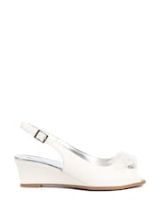 Blanco - Pavers Slingback Peep-Toe Wedge Heels - Imagen 1 de 5