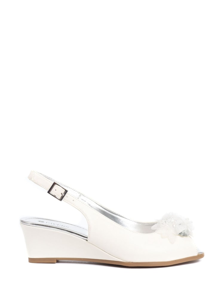 Blanco - Pavers Slingback Peep-Toe Wedge Heels - Imagen 1 de 5
