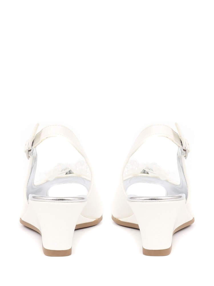Blanco - Pavers Slingback Peep-Toe Wedge Heels - Imagen 5 de 5