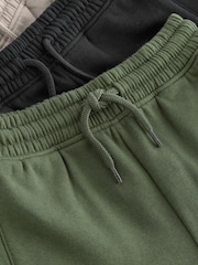 Khaki Green/Tan Brown/Black Slim Fit Joggers 3 Pack (3-16yrs) - Image 3 of 3