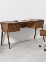 MADE.COM Dark Stain Oak Jenson Desk - Image 1 of 4