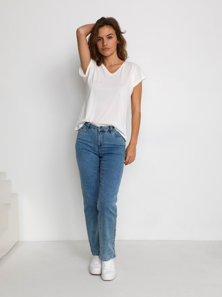 Kaffe  Lise V-Neck Short Sleeve T-Shirt - Image 1 of 6