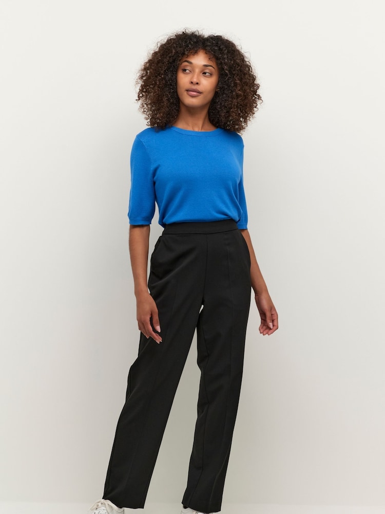 Kaffe Sakura Elastic Waist Black Trousers - Image 1 of 5