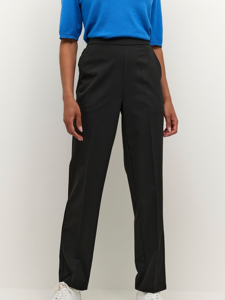 Kaffe Sakura Elastic Waist Black Trousers - Image 2 of 5