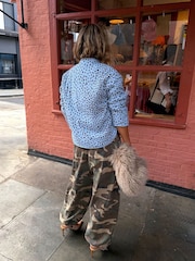 Never Fully Dressed Brown Deer Print Borg Jacket - Image 3 of 6