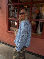 Never Fully Dressed Brown Deer Print Borg Jacket - Image 4 of 6