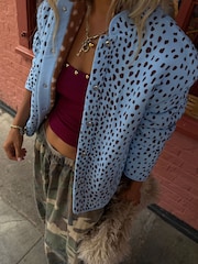 Never Fully Dressed Brown Deer Print Borg Jacket - Image 5 of 6