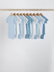 Blue 10 Pack Plain Baby Bodysuits - Image 2 of 6