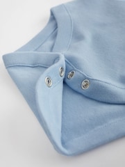 Blue 10 Pack Plain Baby Bodysuits - Image 4 of 6