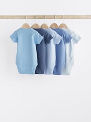 Blue Baby Short Sleeve Bodysuits 5 Pack - Image 2 of 6