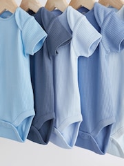 Blue Baby Short Sleeve Bodysuits 5 Pack - Image 3 of 6