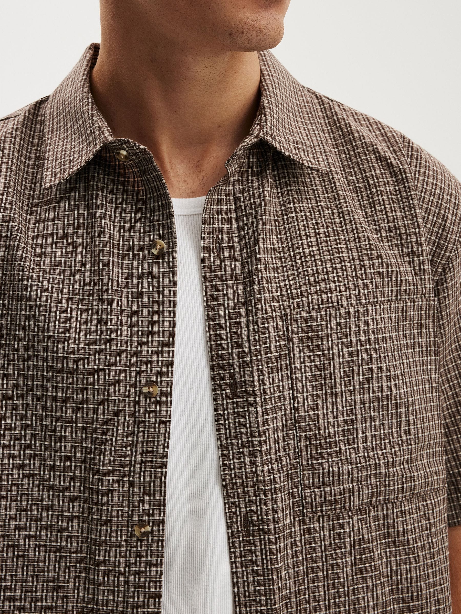Buy Cotton On Choc Mini Check Darcy Short Sleeve Shirt from Next USA