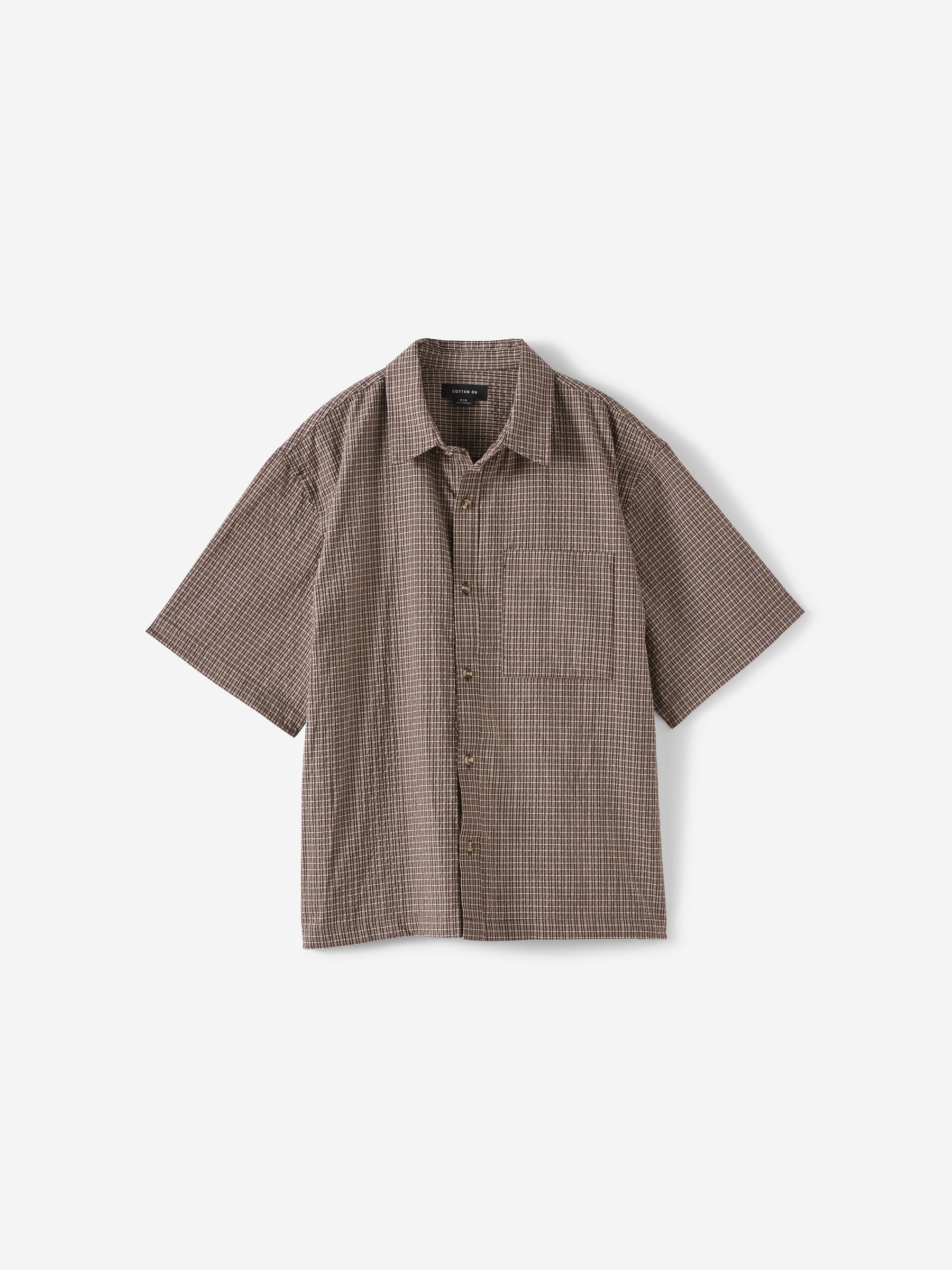 Buy Cotton On Choc Mini Check Darcy Short Sleeve Shirt from Next USA