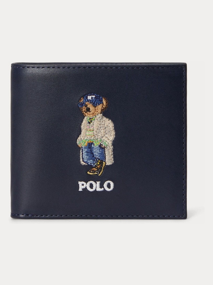 Polo Ralph Lauren Leather Seasonal Bear Medium Billford Wallet - Imagen 1 de 4