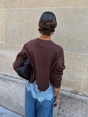Never Fully Dressed Brown Lace Knit Copenhagen Jumper - Image 3 of 4