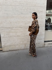 Never Fully Dressed Brown Petite Heart Leopard Dorris Skirt - Image 2 of 6