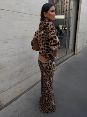 Never Fully Dressed Brown Petite Heart Leopard Dorris Skirt - Image 3 of 6