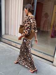 Never Fully Dressed Brown Petite Heart Leopard Dorris Skirt - Image 4 of 6