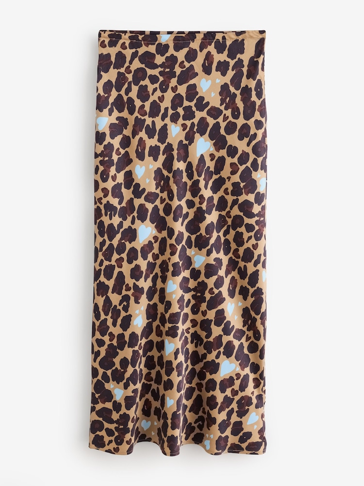Never Fully Dressed Brown Petite Heart Leopard Dorris Skirt - Image 6 of 6 Never Fully Dressed Brown Petite Heart Leopard Dorris Skirt - Image 6 of 6