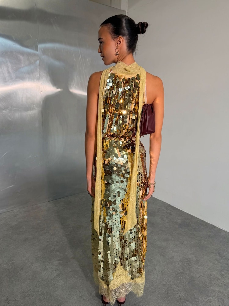 Never Fully Dressed Gold Sequin Lily Top - Image 2 of 4 Never Fully Dressed Gold Sequin Lily Top - Image 2 of 4