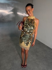 Never Fully Dressed Gold Sequin Lily Top - Image 3 of 4