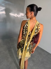 Never Fully Dressed Gold Sequin Lily Top - Image 4 of 4