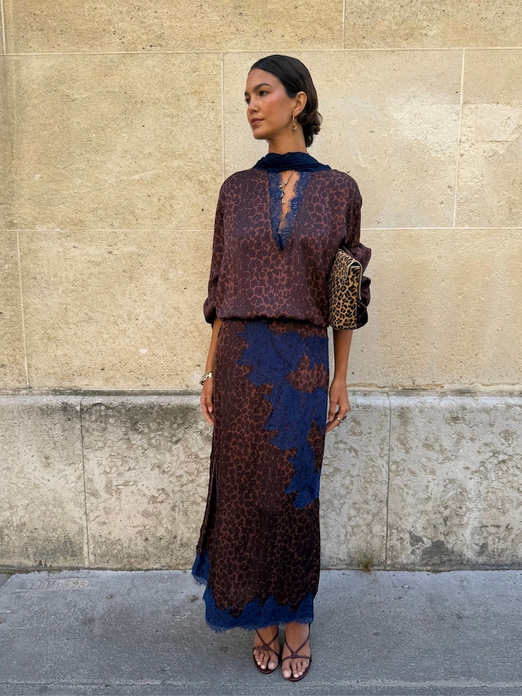 Never Fully Dressed Brown Dark Leopard Lily Skirt - Image 1 of 4