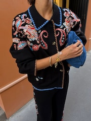 Never Fully Dressed Embroidered Paisley Cardigan - Bild 1 von 4