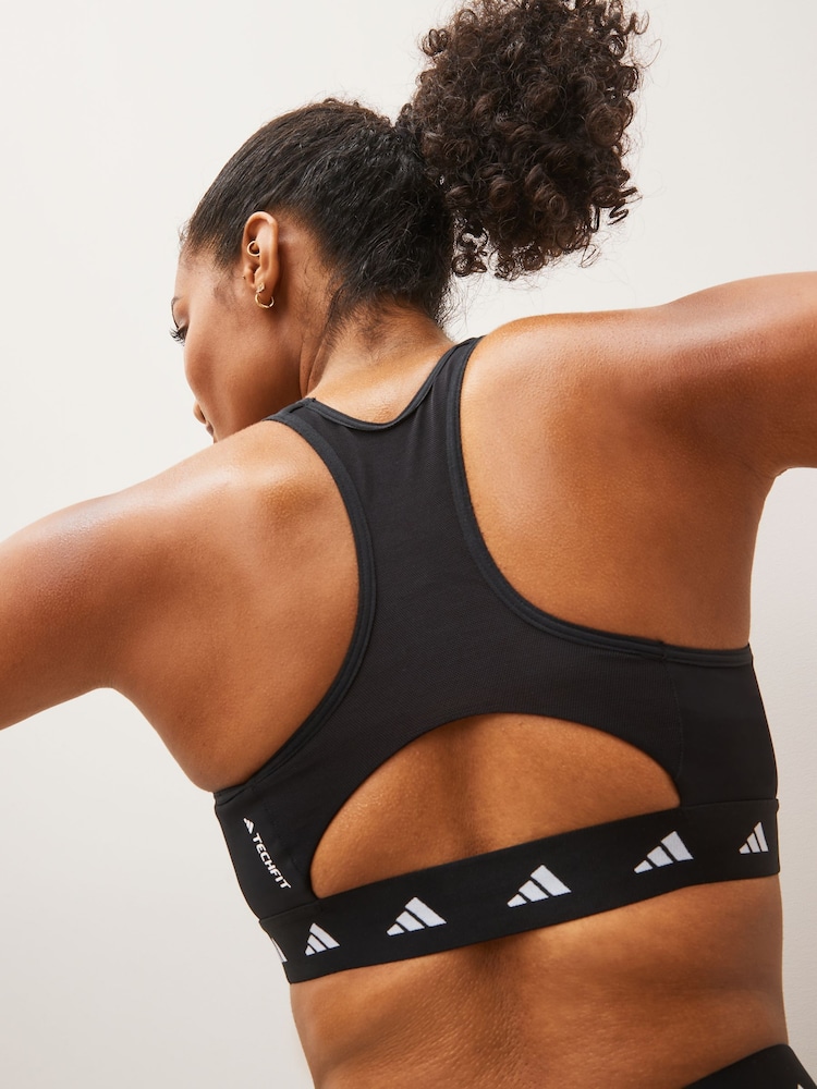 črna - adidas nedrček s srednjo oporo  Techfit - Slika 2 iz 6
