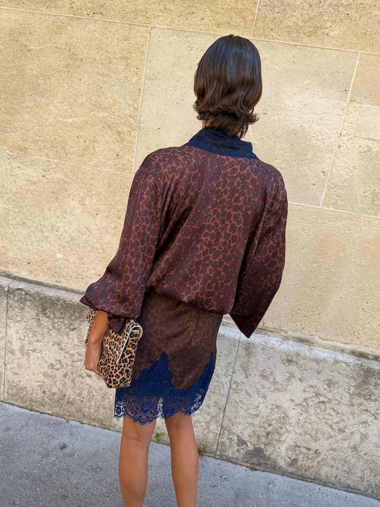 Never Fully Dressed Brown Dark Leopard Mini Maeva Skirt - Image 2 of 4