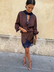 Never Fully Dressed Brown Dark Leopard Mini Maeva Skirt - Image 4 of 4