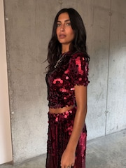 Never Fully Dressed Red Sequin T-Shirt - Image 3 of 3