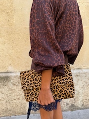 Never Fully Dressed Brown Dark Leopard Batwing Top - Image 2 of 4