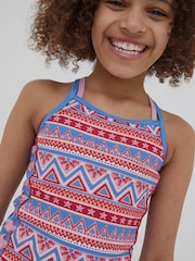 FatFace Pink Aztec Tankini Set - Image 3 of 4