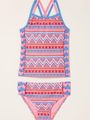 FatFace Pink Aztec Tankini Set - Image 4 of 4