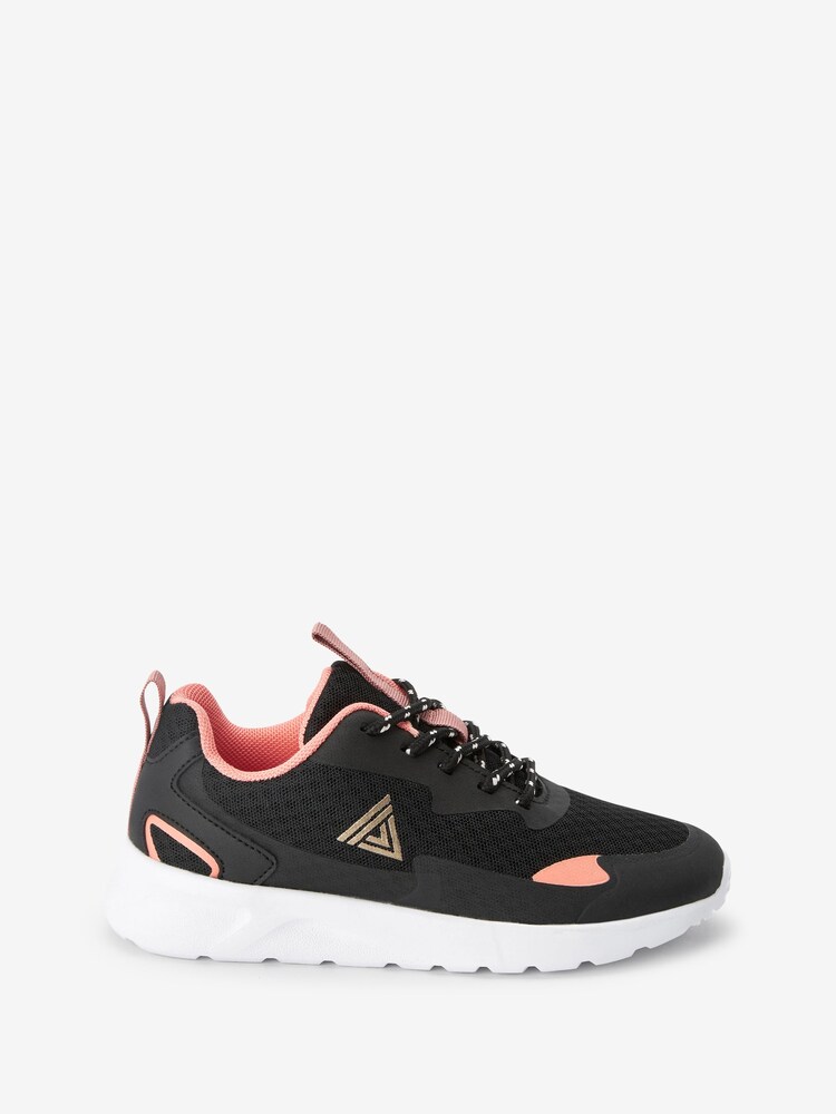 Black/Coral Standard Fit (F) Lace-Up Trainers - Image 1 of 6
