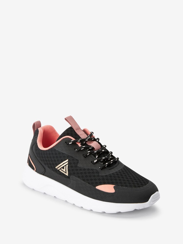 Black/Coral Standard Fit (F) Lace-Up Trainers - Image 2 of 6
