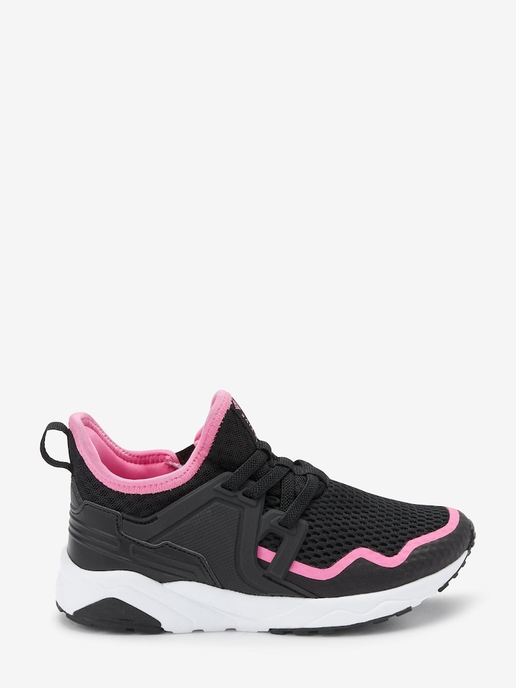 Schwarz und Pink - Elastischer Sportschuh mit Schnürung - Bild 1 von 5 Schwarz und Pink - Elastischer Sportschuh mit Schnürung - Bild 1 von 5