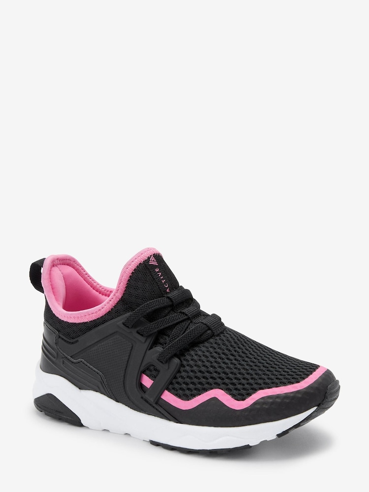 Schwarz und Pink - Elastischer Sportschuh mit Schnürung - Bild 2 von 5 Schwarz und Pink - Elastischer Sportschuh mit Schnürung - Bild 2 von 5